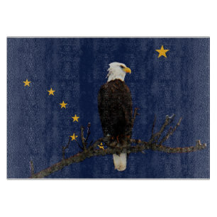 Planche À Découper Aigle Et Drapeau De L'Alaska