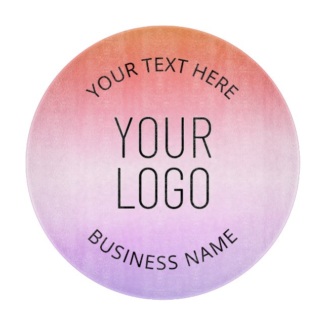 Planche À Découper Ajouter votre logo | Couleurs dégradées du coucher (Devant)