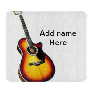 Planche À Découper Ajouter votre nom texte brun acoustique guitare éd