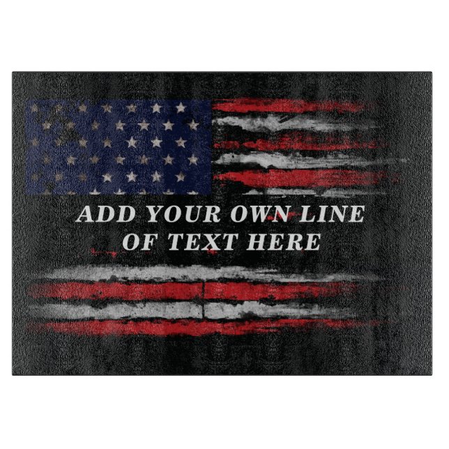 Planche À Découper Ajouter votre propre texte sur grunge American fla (Devant)