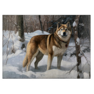 Planche À Découper Akita Laissez tomber la neige de Noël