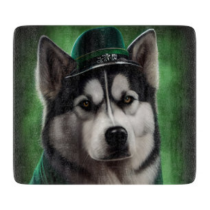 Planche À Découper Alaskan Malamute chien en robe de fête St. Patrick