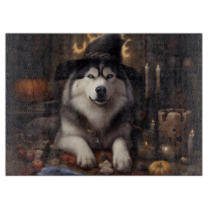 Planche À Découper Alaskan Malamute Citrouilles Halloween effrayant