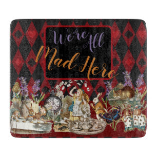 Planche À Découper Alice Aventures avec le Chat de Cheshire Fou du Pa