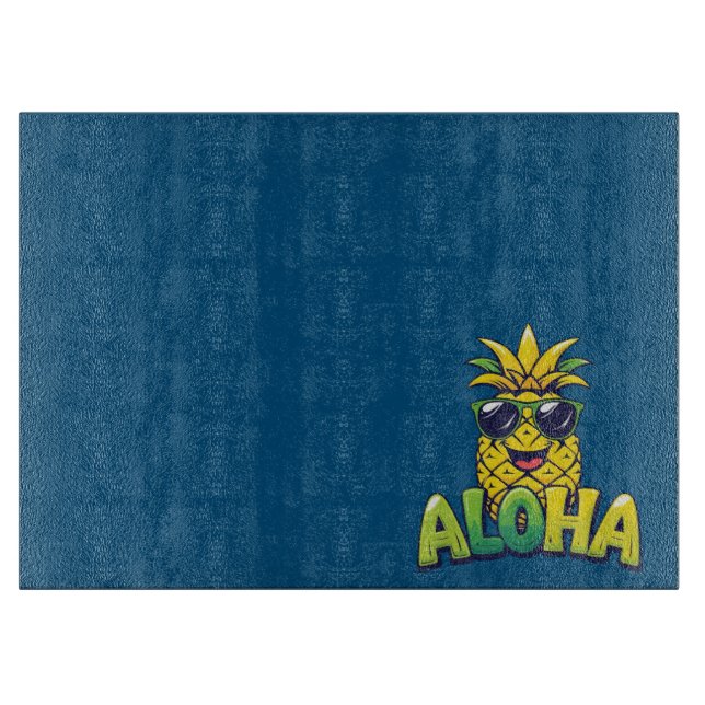Planche À Découper Aloha Pineapple Collection Turquoise de découpe (Devant)