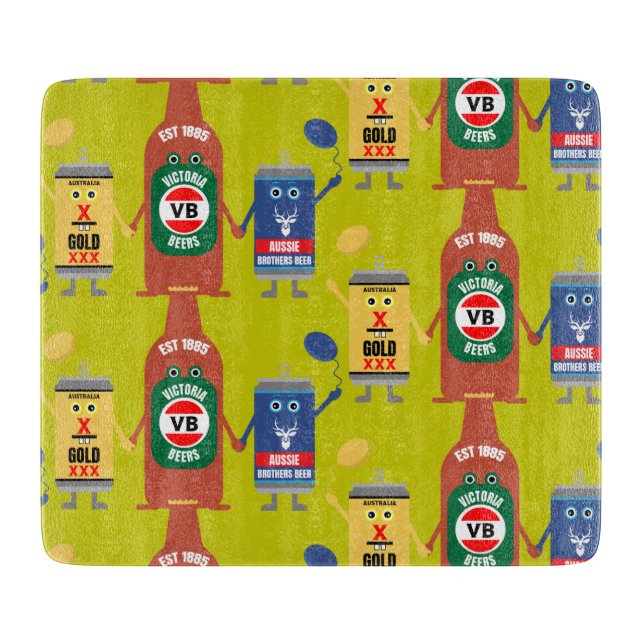 Planche À Découper Amateurs De Bières Australiennes Et Boissons (Devant)