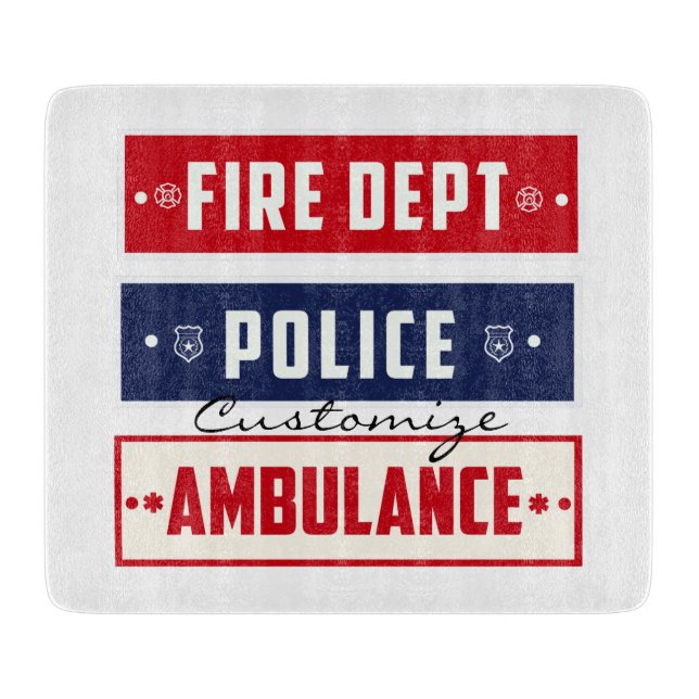 Planche À Découper Ambulance de police des incendies Thunder_Cove (Devant)