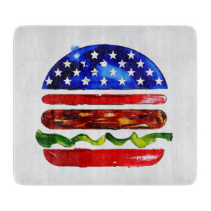 Planche À Découper America Burger (Peinture Blanche No. 5)