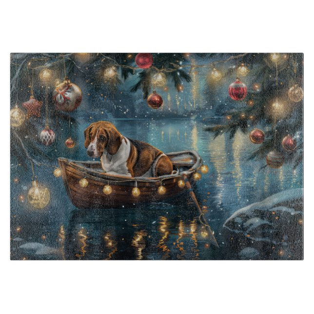 Planche À Découper American English Foxhound Christmas Festive Voyage (Devant)