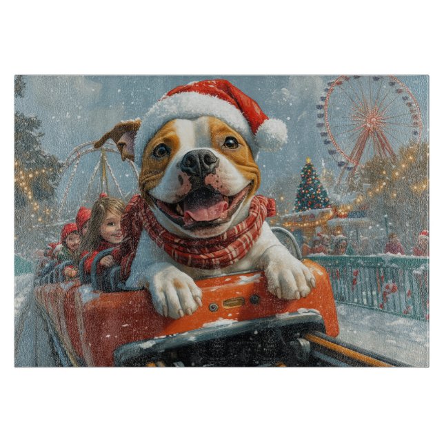 Planche À Découper American Staffordshire Chien Noël (Devant)