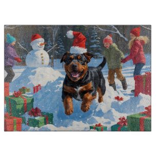 Planche À Découper American Staffordshire Noël Festive Neige