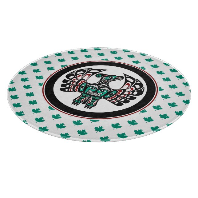 Planche À Découper Amérindien Noir Haida Art Thunderbird (Coin)