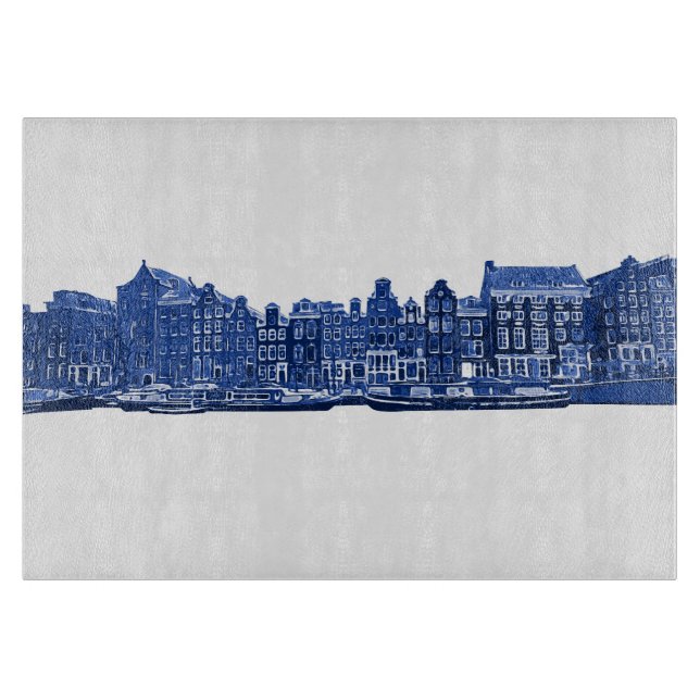 Planche À Découper Amsterdam en style Delft bleu (Devant)