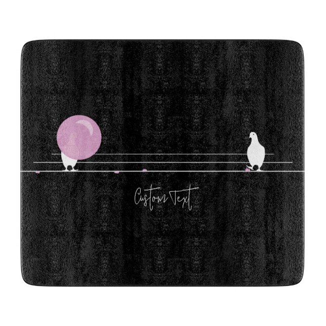 Planche À Découper Amusant Bubblegum Birds on a Wire Black (Devant)