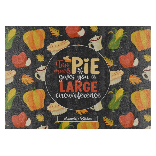 Planche À Découper Amusant Math Geek Pie Pun Thanksgiving Motif alime (Devant)