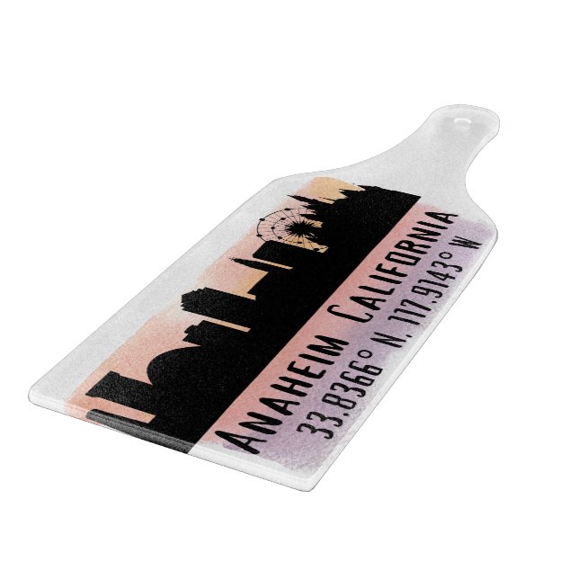 Planche À Découper Anaheim Skyline Latitude et Longitude (Coin)