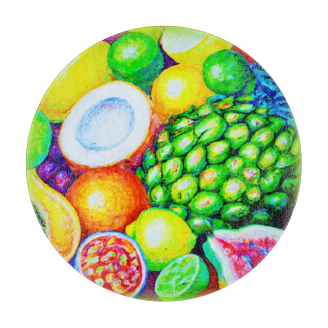 Planche À Découper Ananas et fruits tropicaux. Commandez dès maintena (Devant)