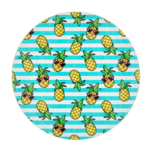 Planche À Découper Ananas Tropical : Motif de lunettes de soleil Retr