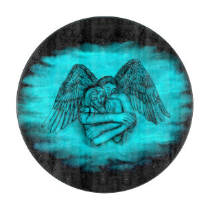 Planche À Découper Angel Eros en amour, design noir et vert