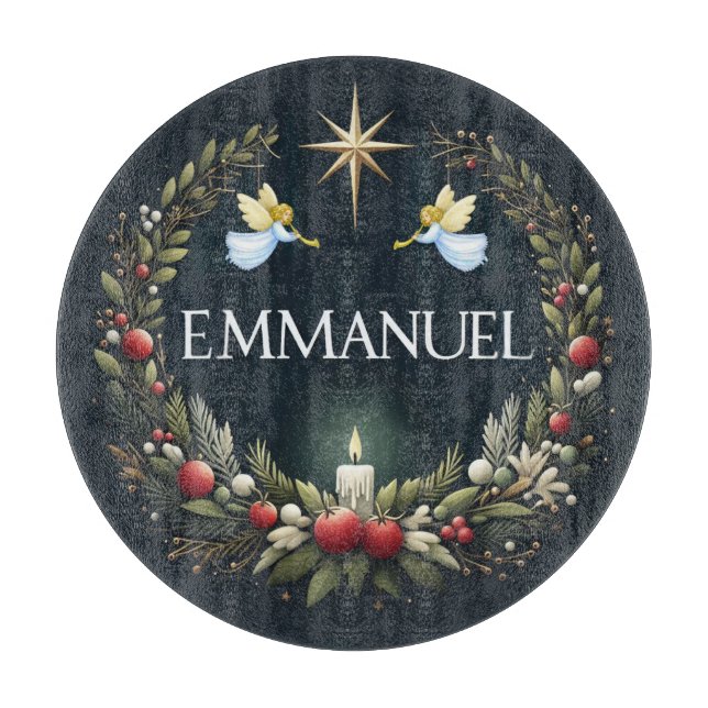 Planche À Découper anges de Noël Emmanuel (Devant)