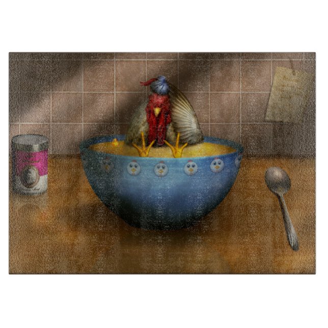 Planche À Découper Animal - Poulet - Soupe de poulet iPad Couverture  (Devant)