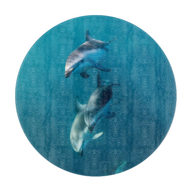 Planche À Découper Animaux de bébés cutest | Famille de dauphins (Devant)