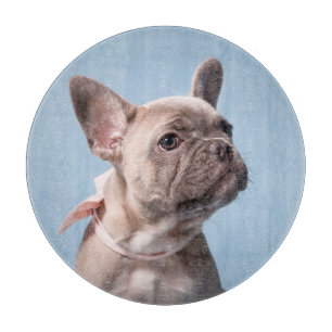 Planche À Découper Animaux de bébés cutest   French Bulldog Pink Bow