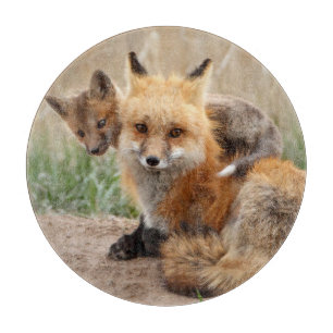 Planche À Découper Animaux de bébés cutest Renard rouge et bébé