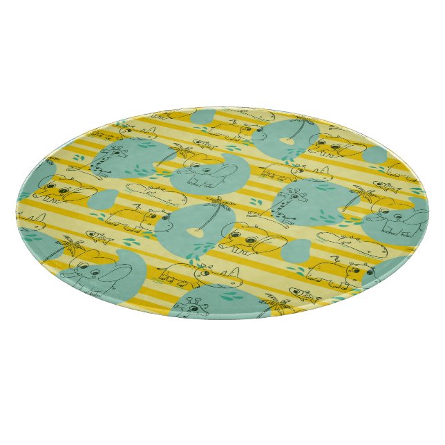 Planche À Découper Animaux mignons jouant avec de l'eau 2 (Coin)