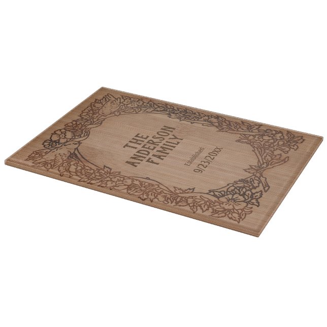 Planche À Découper Anniversaire du Mariage en bois rustique "gravé au (Coin)