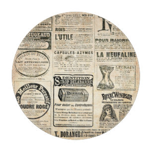 Planche À Découper Annonce de journal français 1897