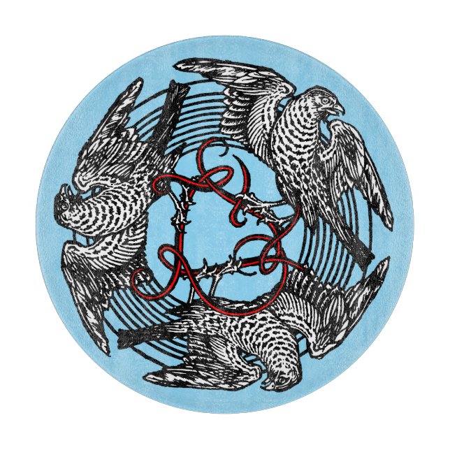 Planche À Découper Antique Bookplate Trois Hawks William de Morgan (Devant)