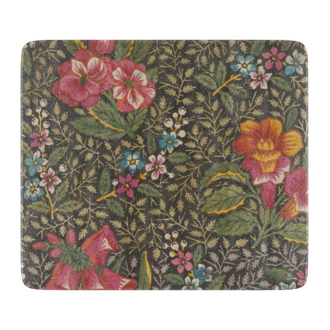 Planche À Découper Antique Toile de Jouy 1800 Branches florales (Devant)