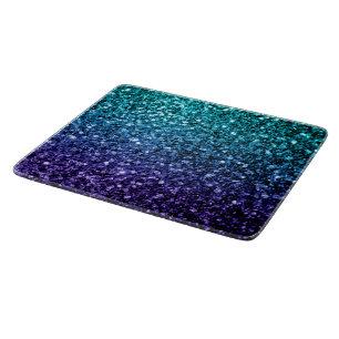 Planche À Découper Aqua blue Ombre faux scintillants de parties scint