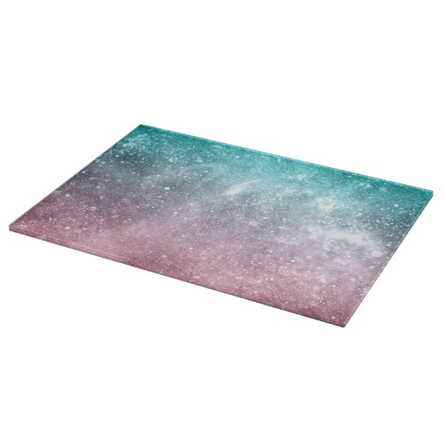 Planche À Découper Aqua blue Pink ombre mer galaxie abstraite (Coin)
