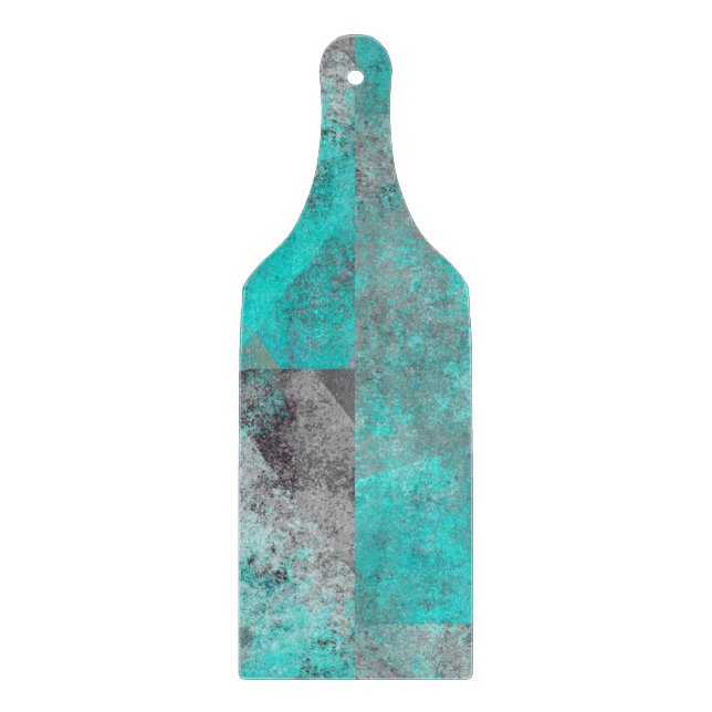 Planche À Découper Aqua Blue Turquoise and Grey Distressed Paddle (Devant)
