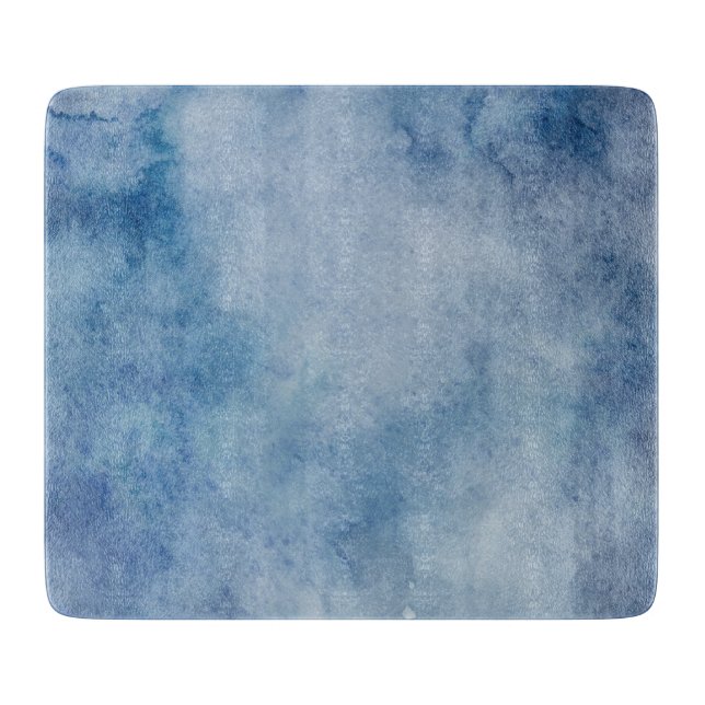Planche À Découper Aquarelle bleue Texture (Devant)