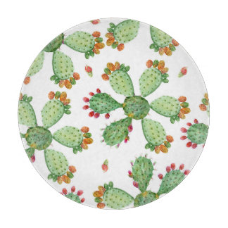 Planche À Découper Aquarelle Cactus : Motif de jardin tropical.