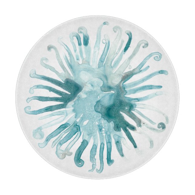 Planche À Découper Aquarelle Corail - Bleu 2 (Devant)