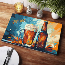 Aquarelle de la bière et de la viande personnalisé