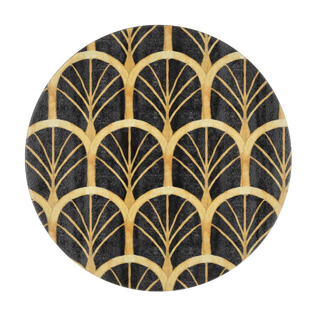 Planche À Découper Aquarelle d'impression or dessinée à la main (Devant)