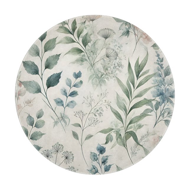 Planche À Découper Aquarelle douce Motif botanique (Devant)