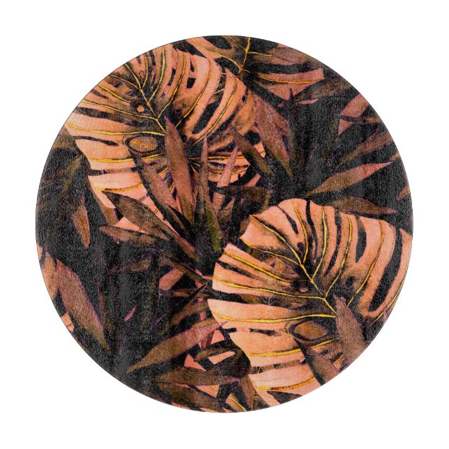 Planche À Découper Aquarelle feuille tropicale, maillot de bain sans  (Devant)