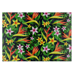 Planche À Découper Aquarelle Fleurs Et Fruits Motif Floral-23768