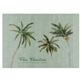 Planche À Découper Aquarelle Palm Trees Tropical Personnalisé