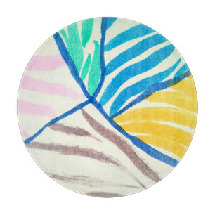 Planche À Découper Aquarelle patchwork : style de peinture sale.