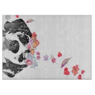Planche À Découper Aquarelle Peinture Beagle Chien Fleurs de couronne