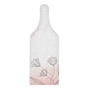 Planche À Découper Aquarelle rose romantique Floral
