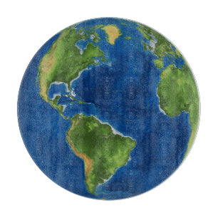 Planche À Découper Aquarelle Terre géographie drôle illusion 3D