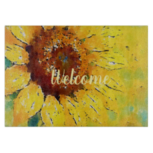 Planche à découper aquarelle tournesol